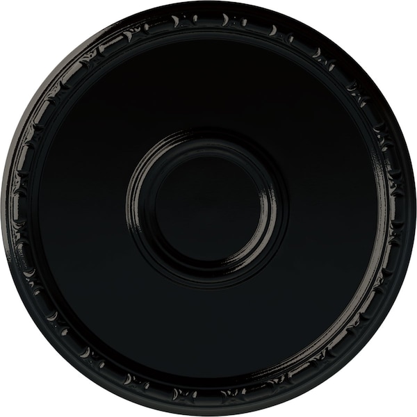 Ekena Millwork Odessa Bead & Barrel Ceiling Medallion (Fits Canopies up to 5"), 19 3/4"OD x 1 3/8"P, Black Pearl CM20ODBPS - main